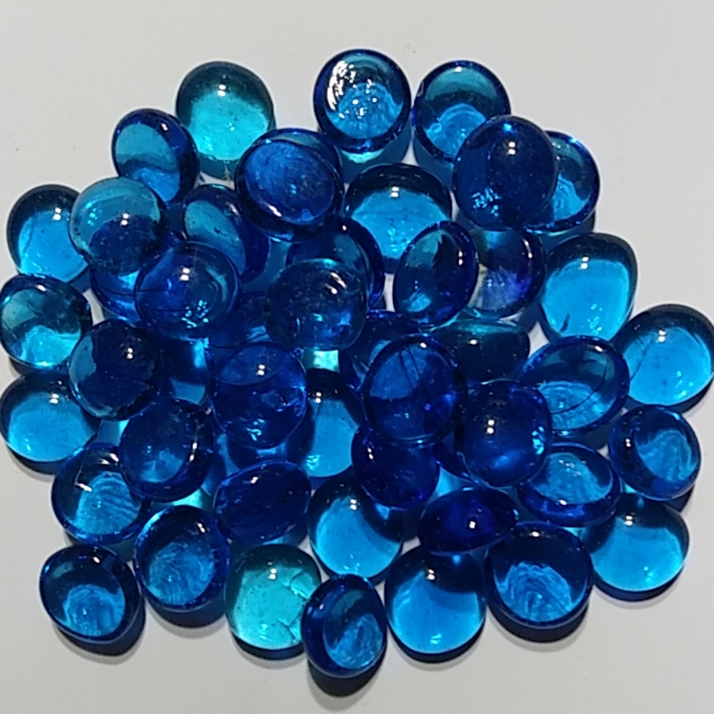 2 Lbs Blue mosaic glass gems - Picture 1 of 2